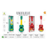 🎸 Toy Guitar for Kids – Ages 3+ | 21" Mini Acoustic Style displayed in colorful packaging with sizes and features.